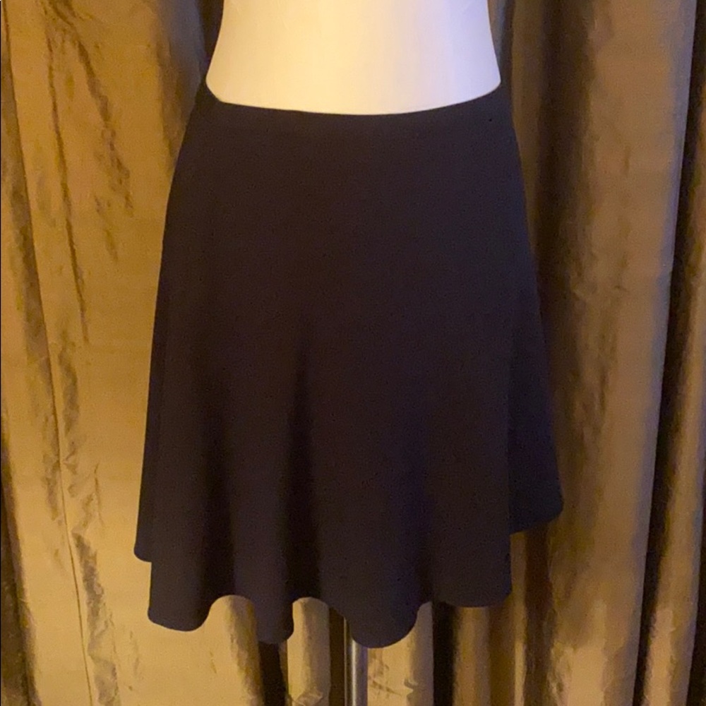 BCBG MaxAzria flare black mini skirt